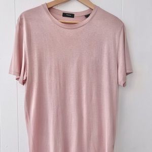 THEORY CREW NECK SILK T SHIRT SZ M